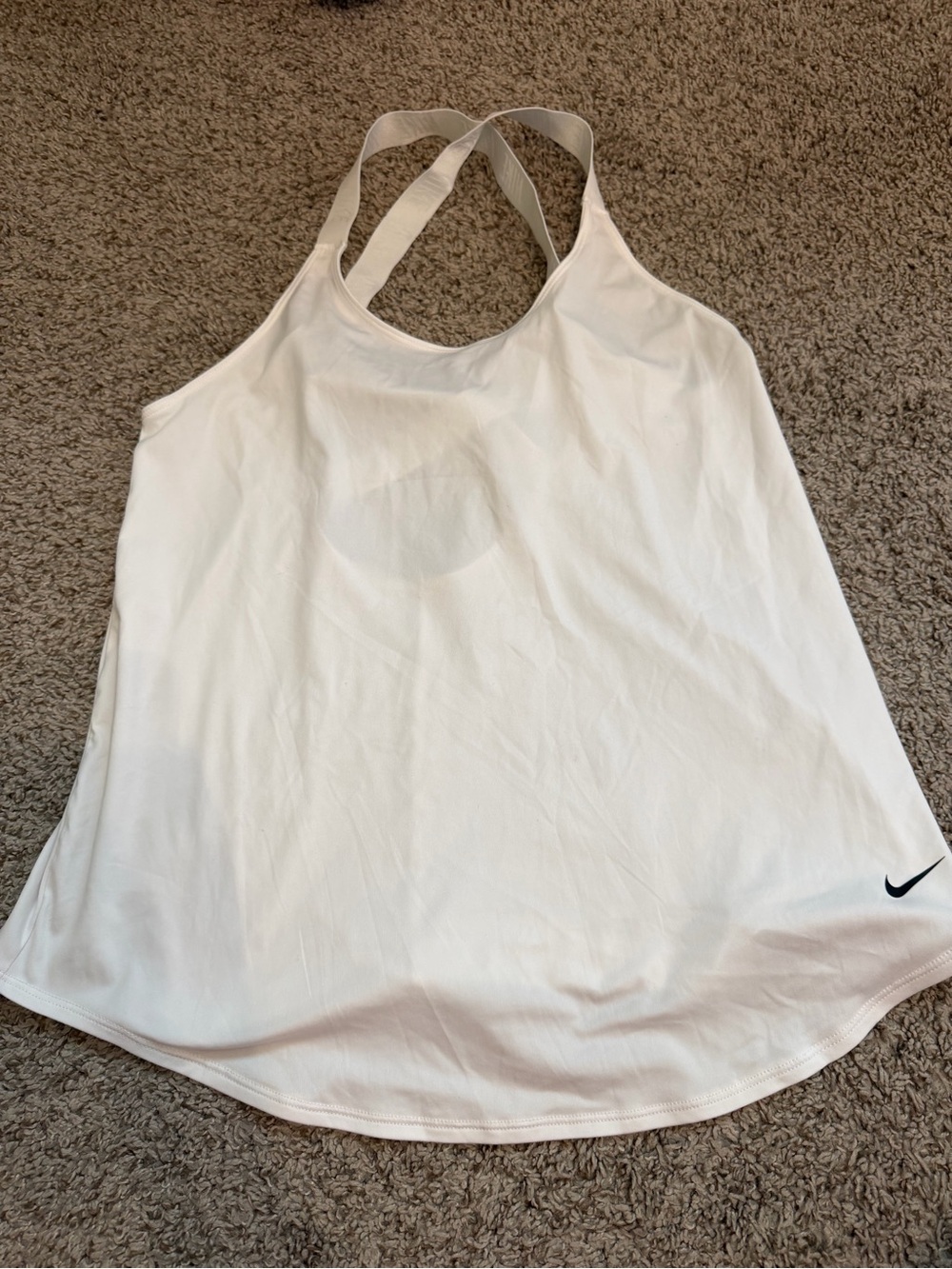 Nike Women’s White Cross-Back Performance Tank